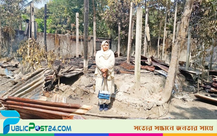 চাঁদপুরে দুর্বৃত্তদের আগুনে পুড়ল ছাত্রদল নেতার বাড়ি