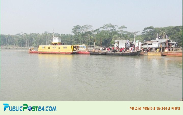 হাওরে বন্ধ ফেরি চলাচল ,তলিয়ে গেছে ঘাটের রাস্তা